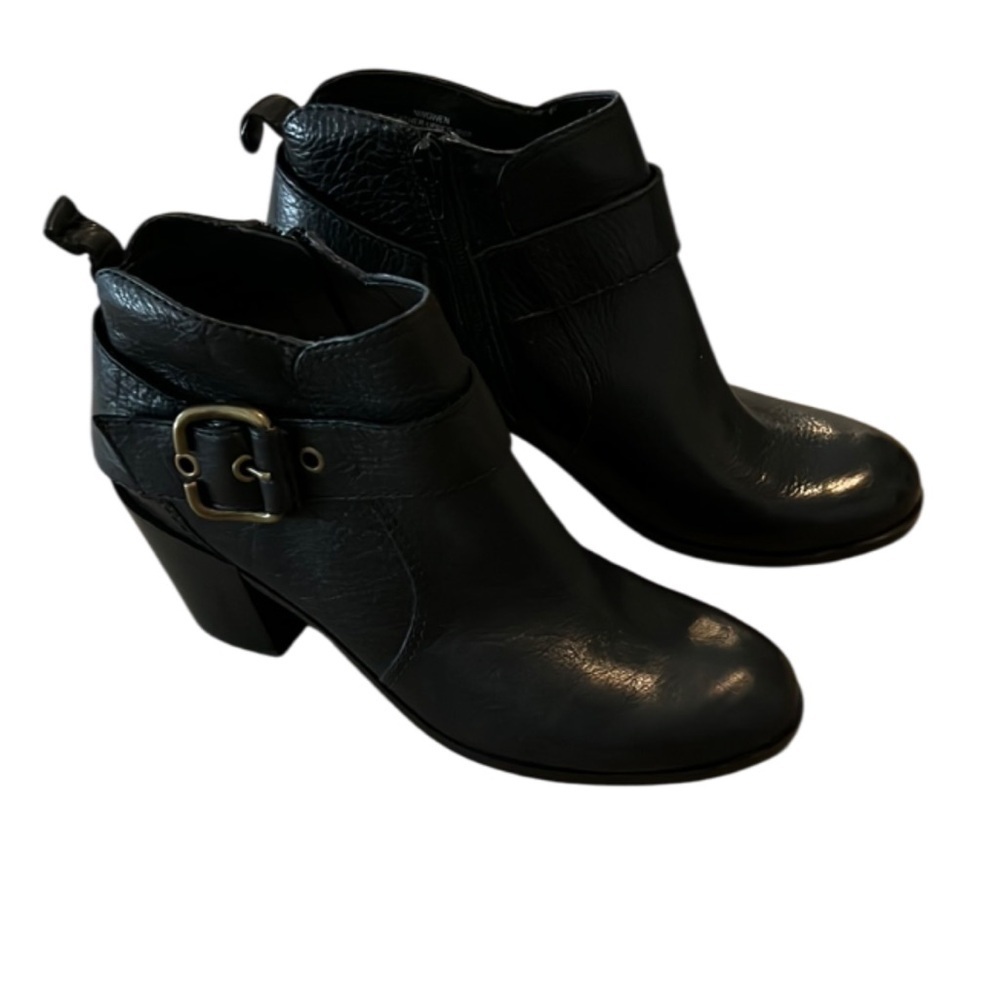 Nine West Gwen Black Leather Ankle Boots - 8.5 NIB